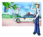 卡通矢量警察形象