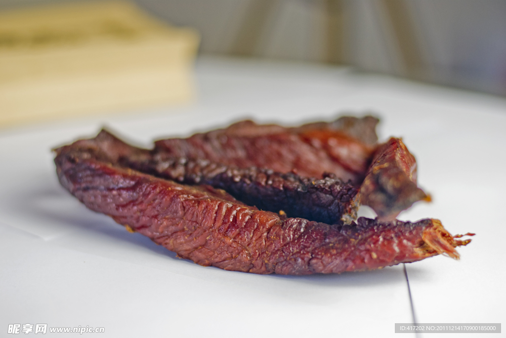风干牛肉干肉摄影图片