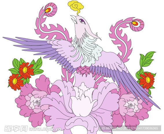 花中凤凰