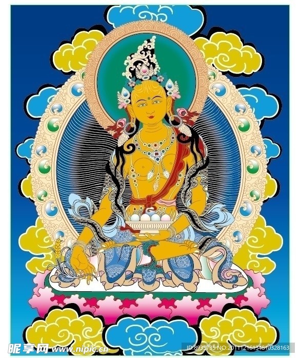 唐卡 财源天母