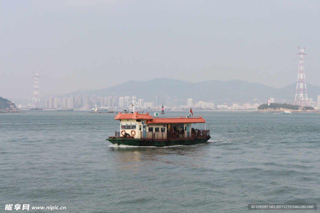 厦门风光 轮渡 大海