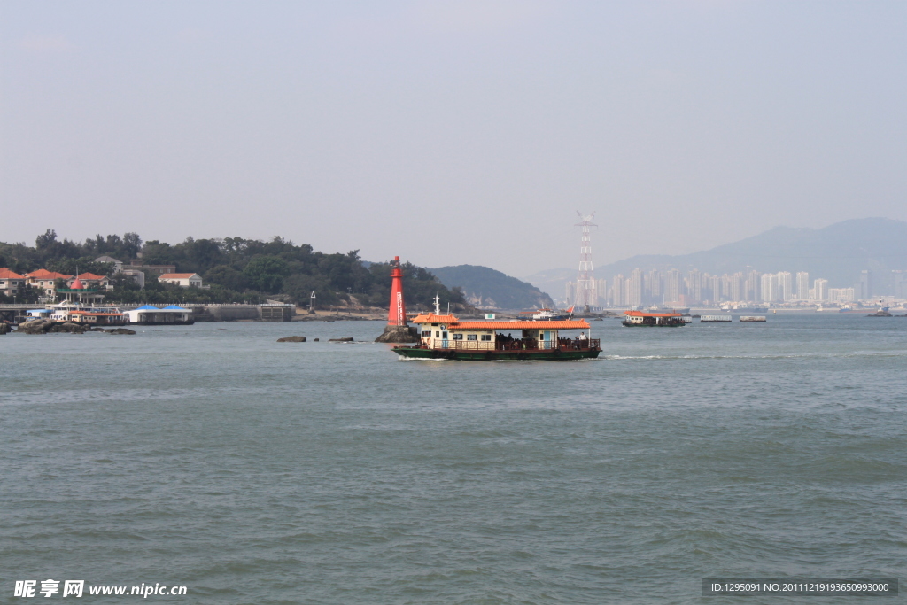 厦门风光 大海 客船