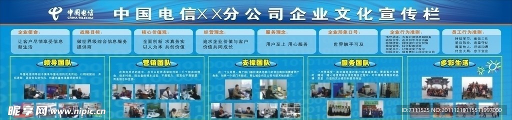 电信企业文化橱窗