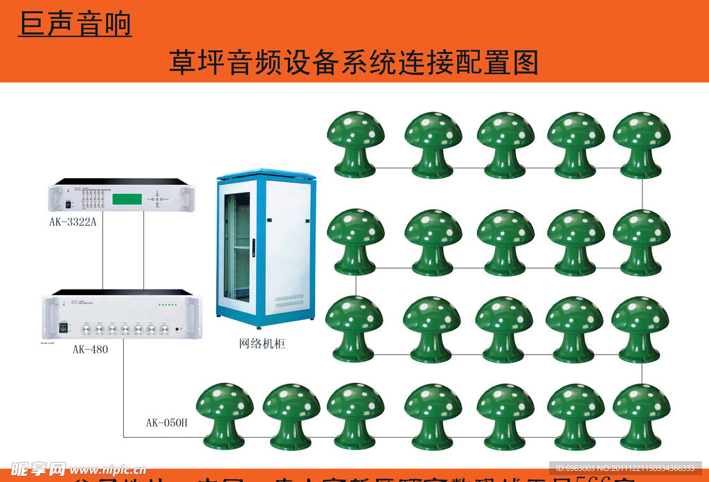 草坪音频设备系统连接配置图