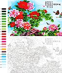 花开富贵 DIY数字油画
