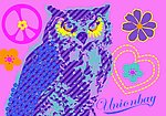 花朵 猫头鹰