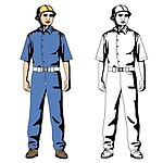 建筑工人安全着装佩戴安全帽