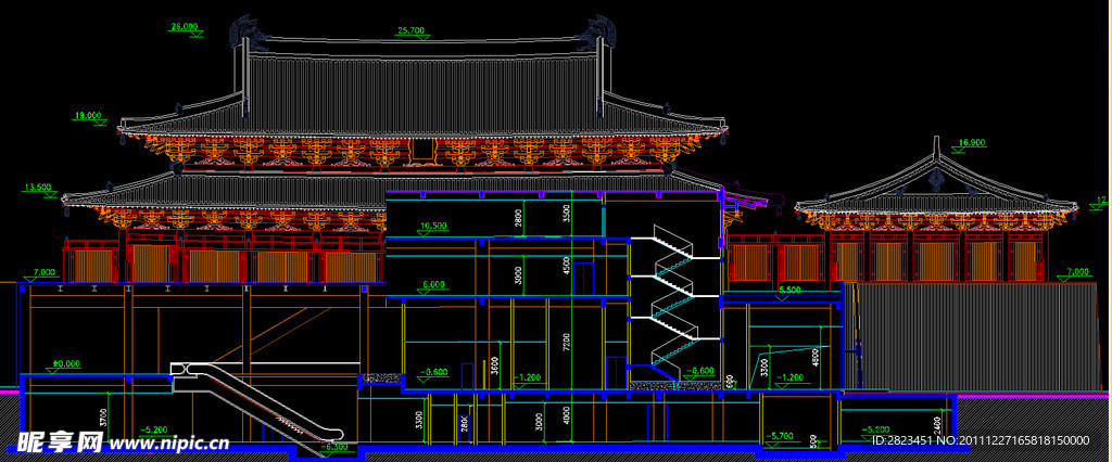 大唐芙蓉园影院 剖面图