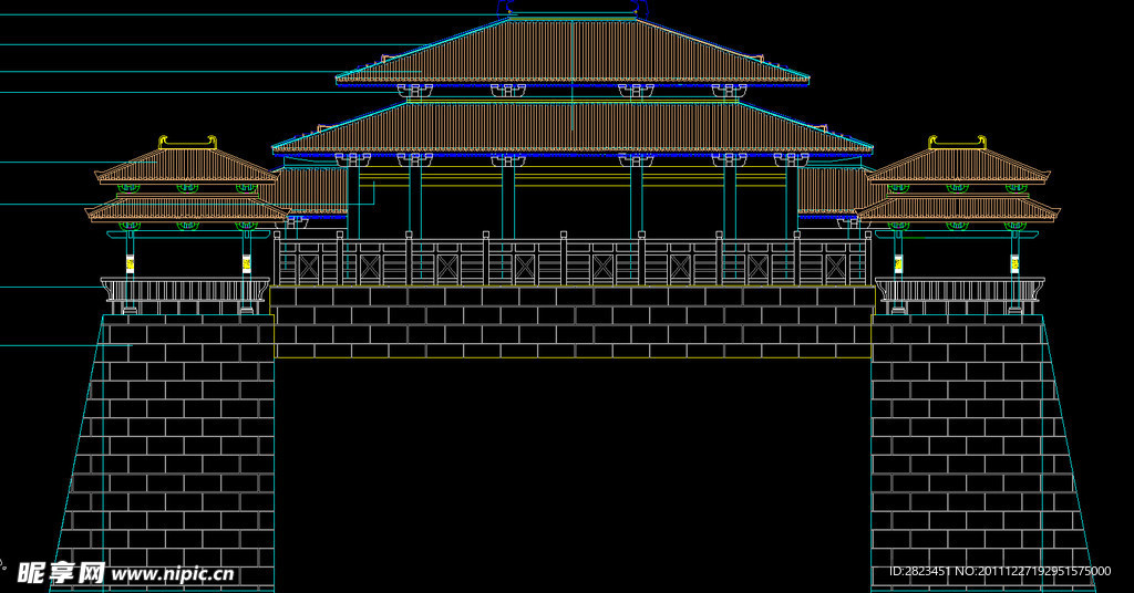 古城门建筑施工图