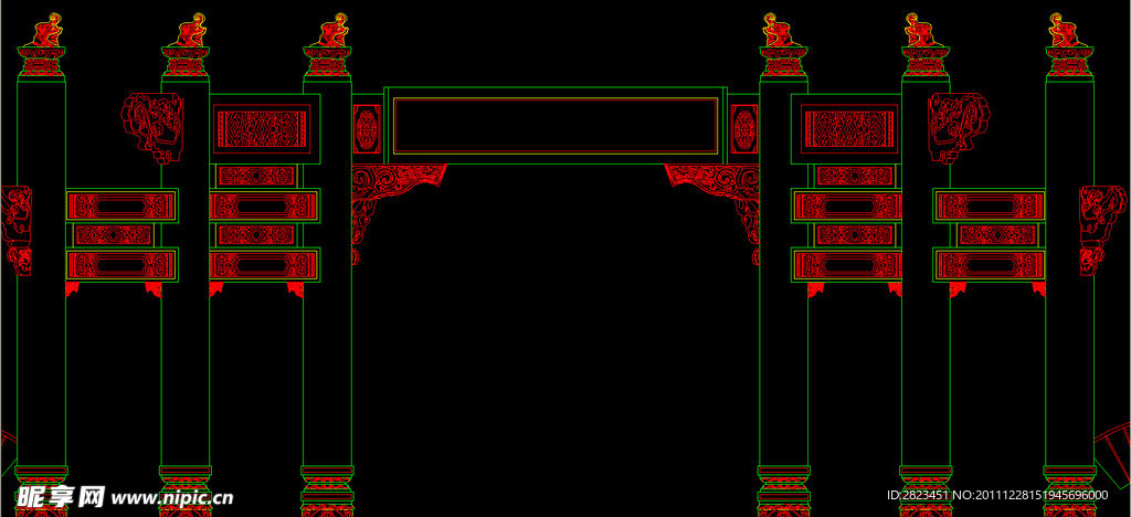 仿古建牌坊入口