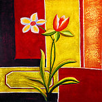 郁金香花卉油画