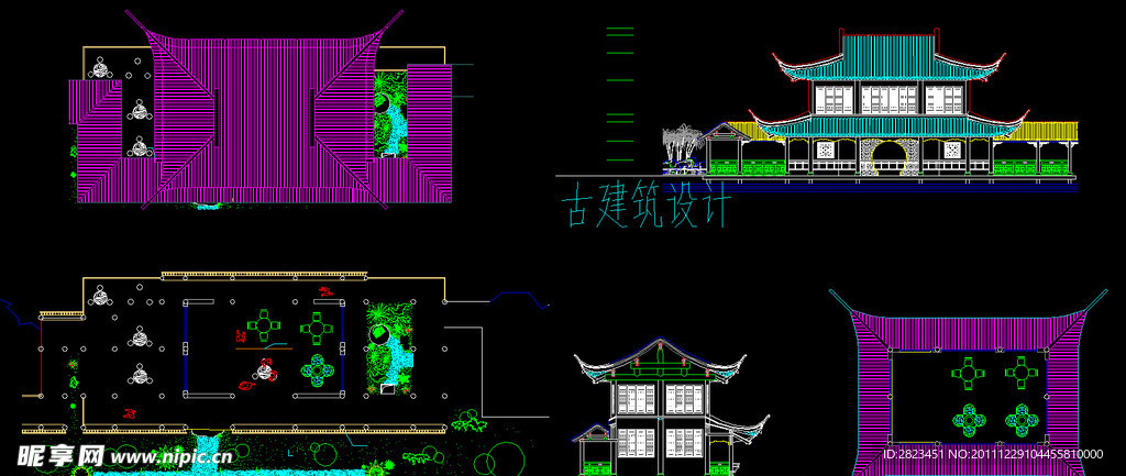 仿古沧浪馆设计全套