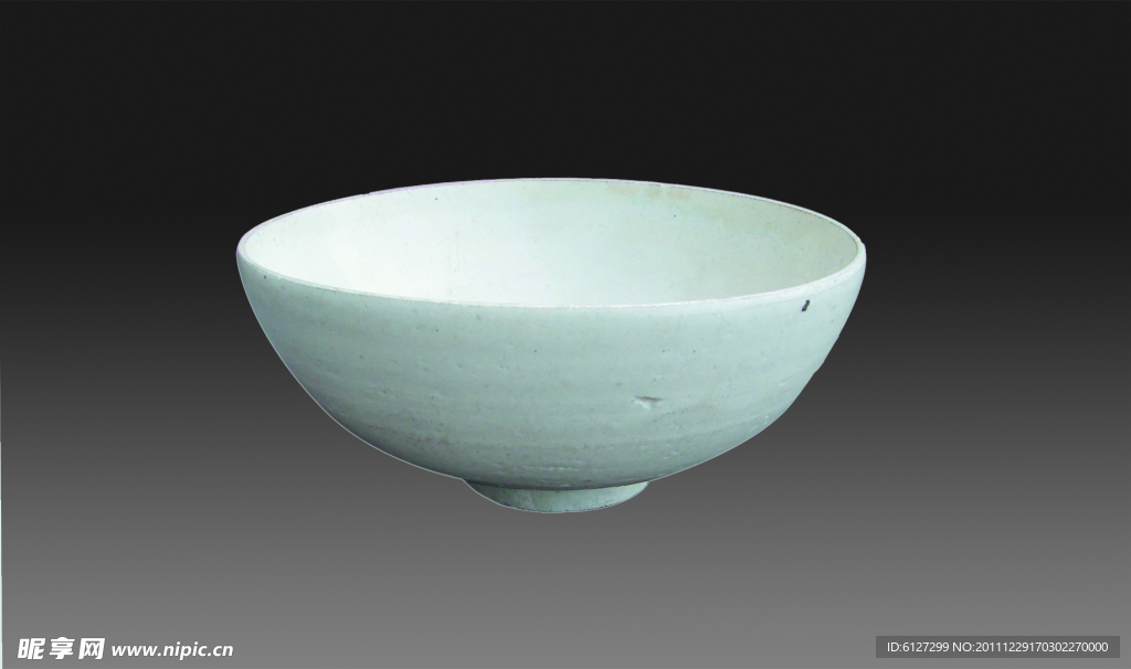 白釉“学”字碗