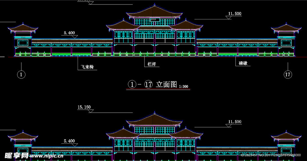 雅安市沿江仿古廊桥