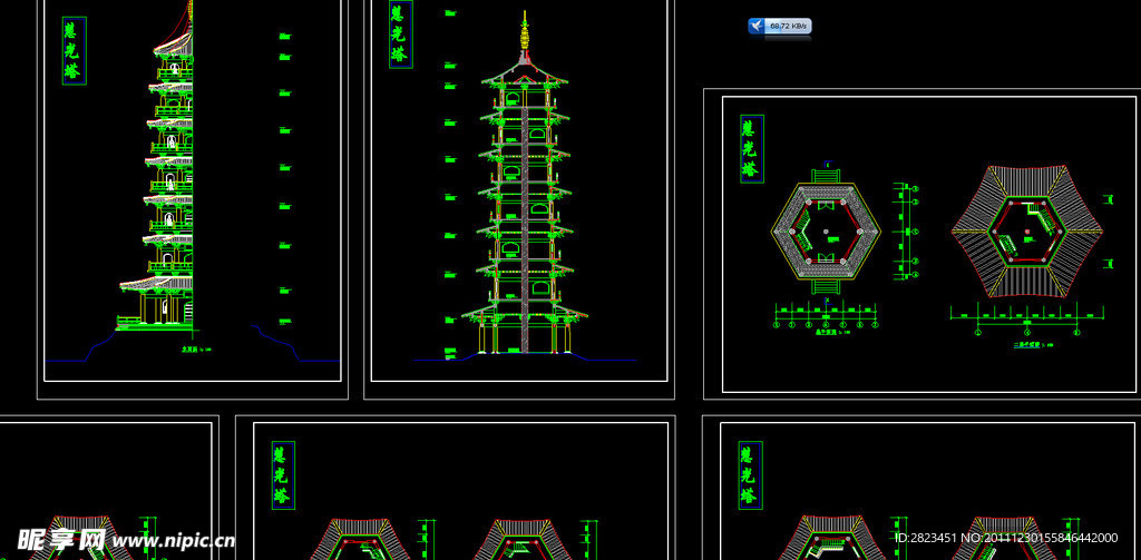 仿古建砖混结构古塔