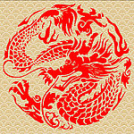 龙图样剪纸