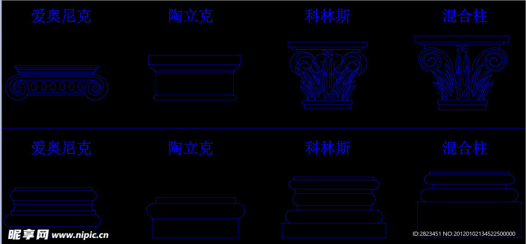 古典装饰线脚图块集