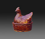 定窑柿釉鸡形套盒