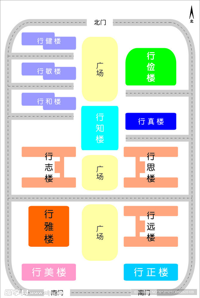 矢量平面图 平面图 学校