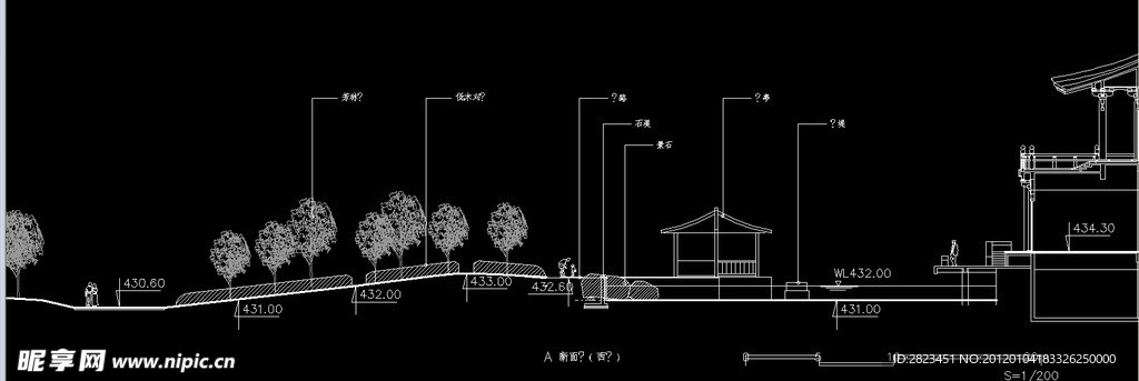 大唐芙蓉园仿古阁楼断面