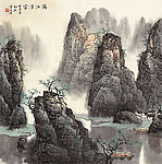 国画漓江渔家