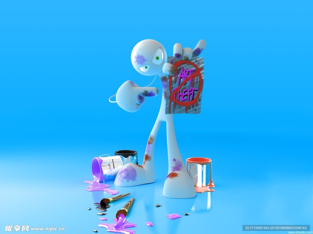 3d卡通火柴人