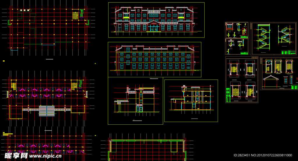 现代徽派宾馆建筑施工图