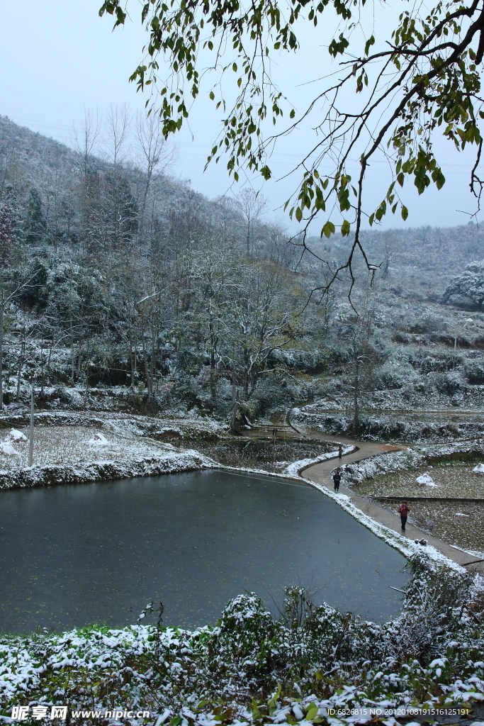 乡村雪景