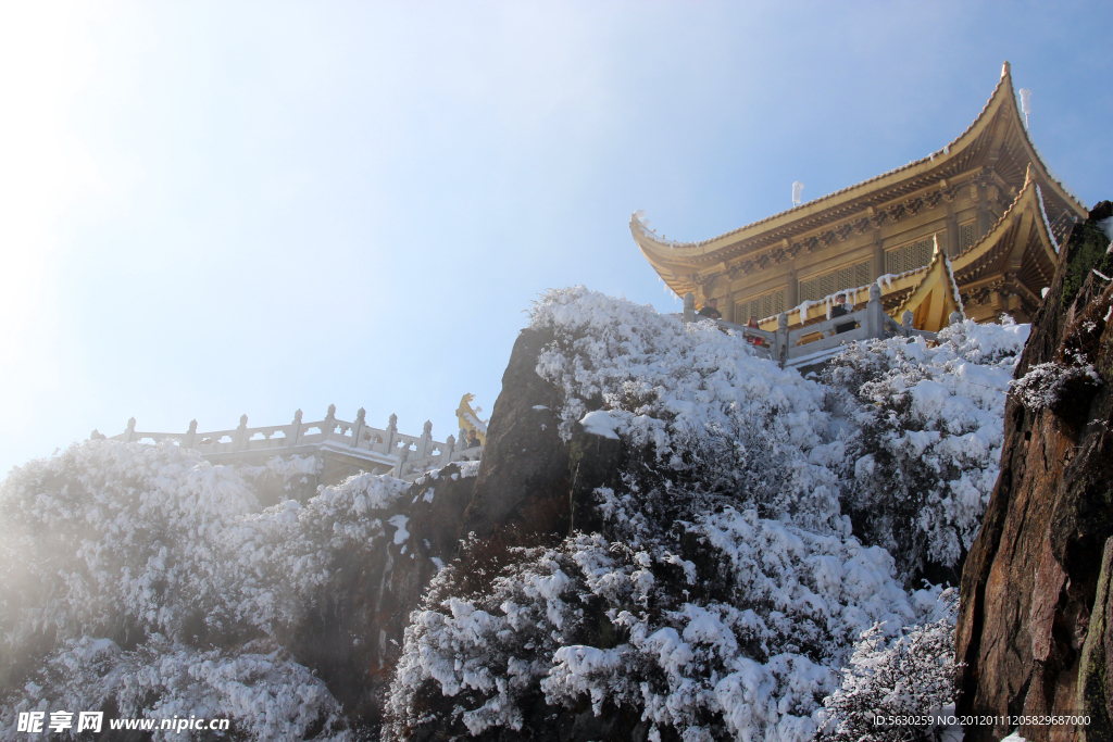 峨眉山金顶 雪景 峨眉山