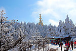 雪景 峨眉山 普贤菩萨像 佛像