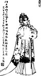 水墨戏曲人物矢量