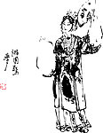 水墨戏曲人物矢量图