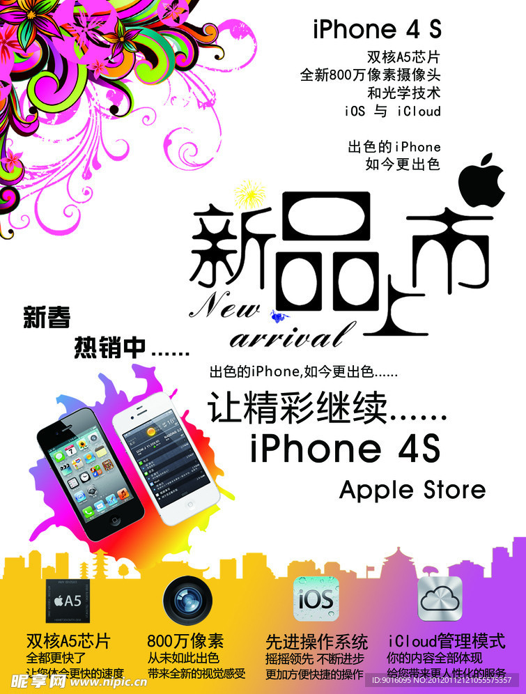 苹果iPhone 4S新品上市海报