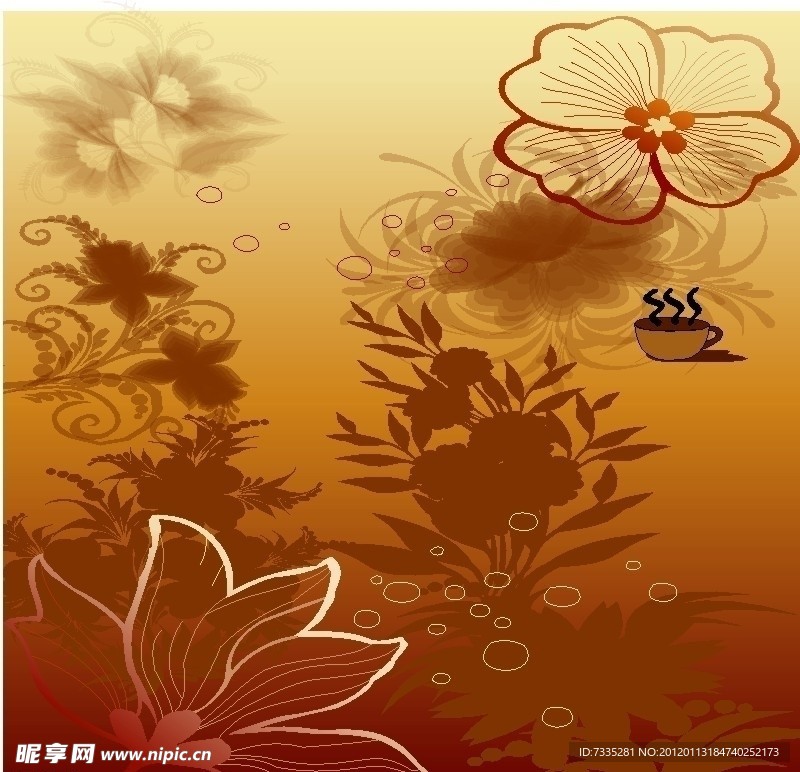 CDR 矢量 背景 花纹 梦幻