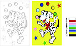 数字油画 斑点狗的表演 图纸