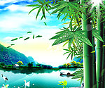 竹韵青山秀水