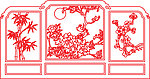 四季花罗汉床靠背