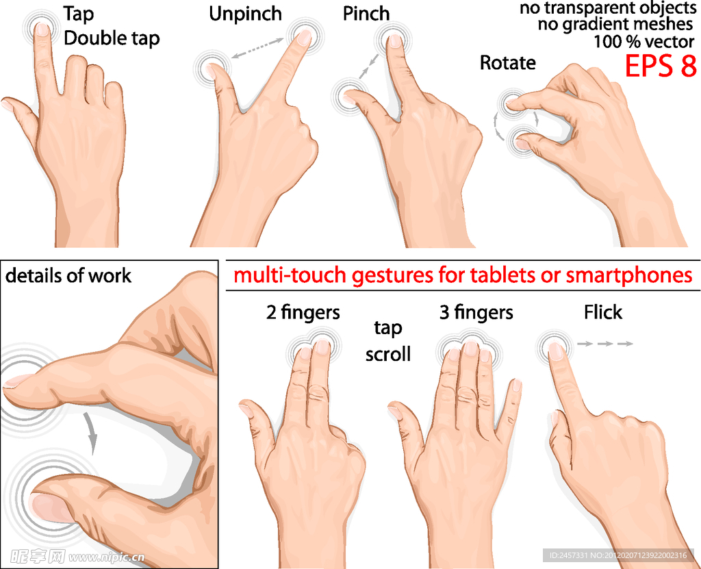 触摸手势矢量