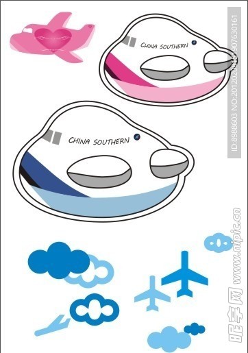 飞机航空Q版天空