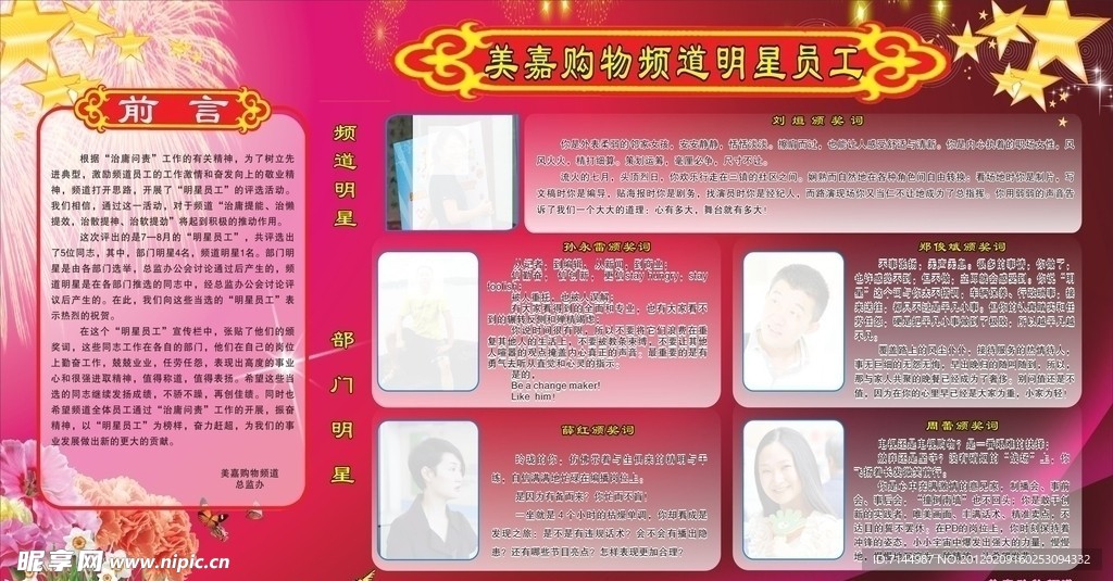 明星员工海报