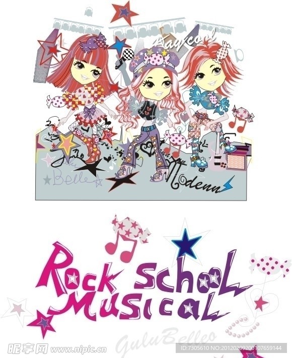 印花海报全矢量rock school