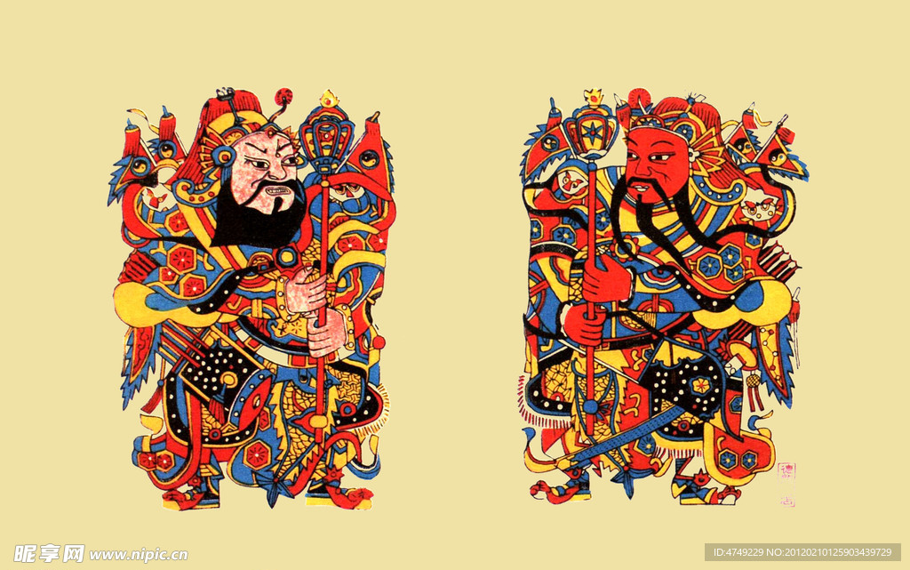 年画门神 立锤门神