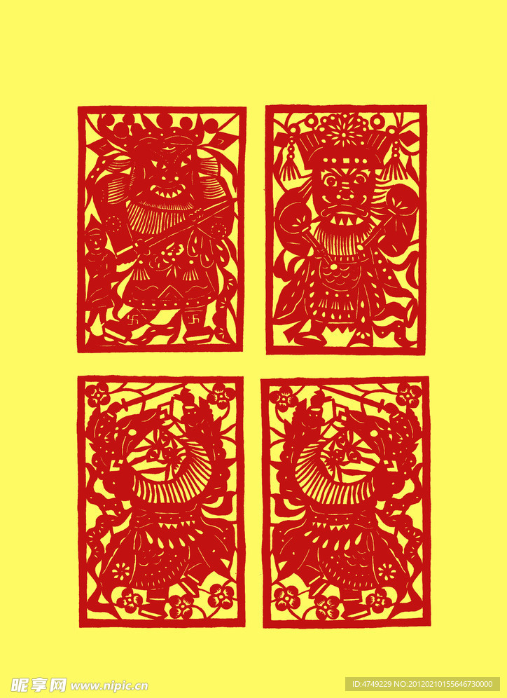 剪纸 门神（河北）