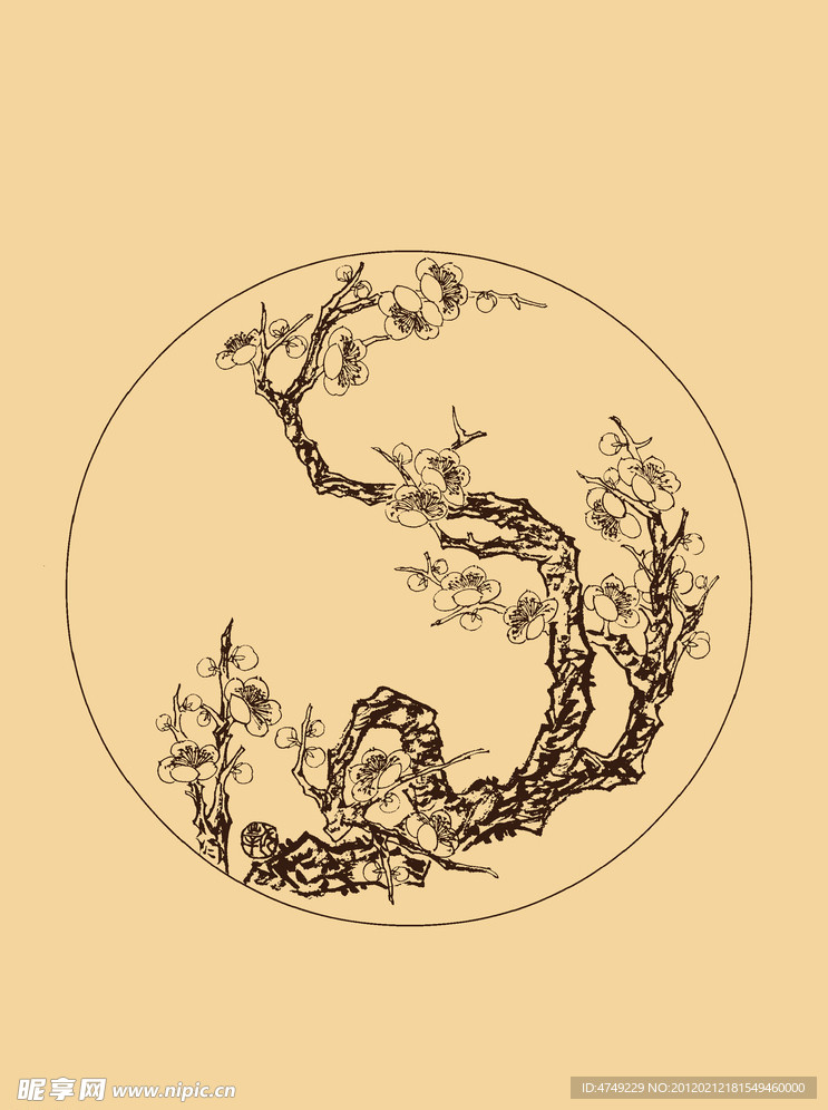 圆形梅花