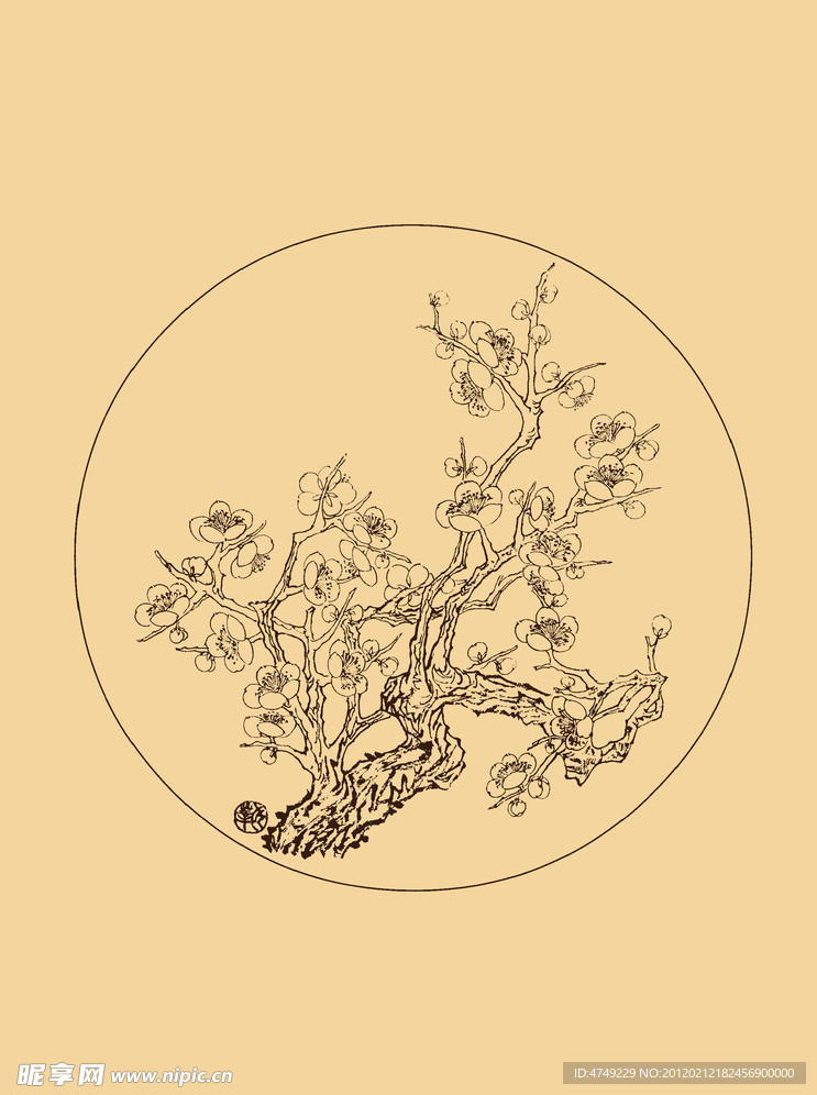 圆形梅花