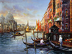手绘欧式威尼斯油画风景
