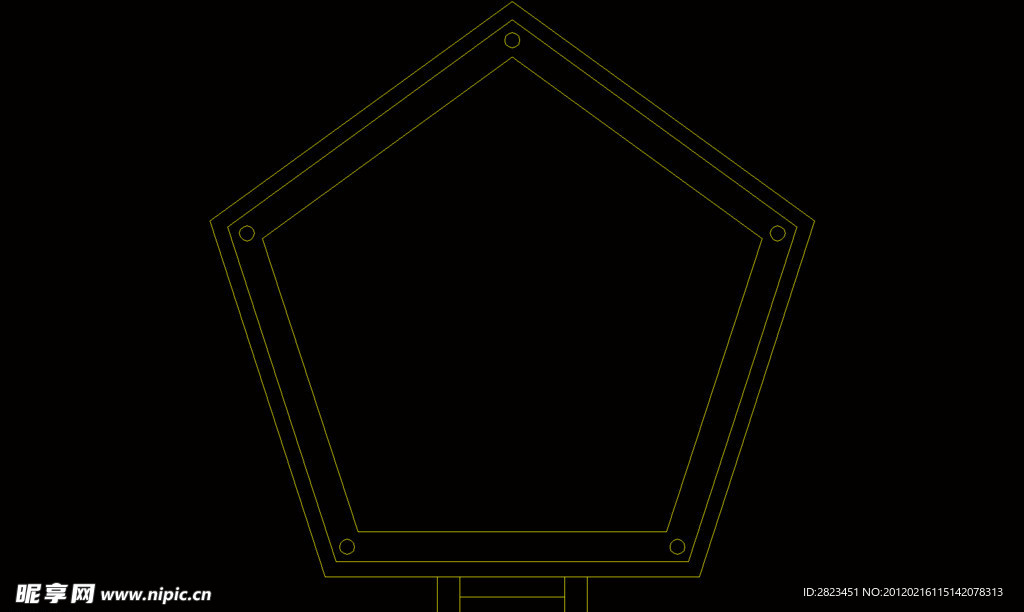 中式构造 亭子平面