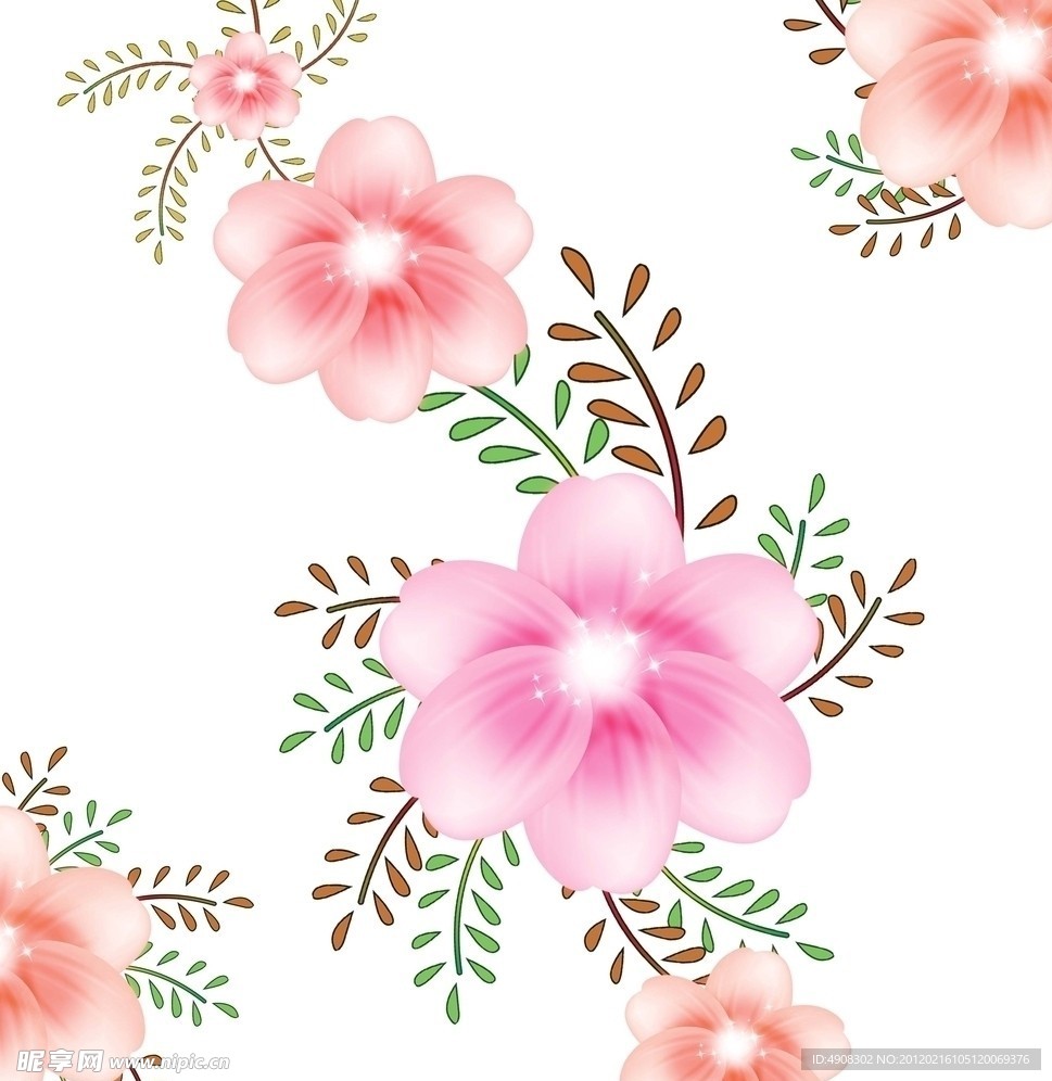 粉色花移门图案
