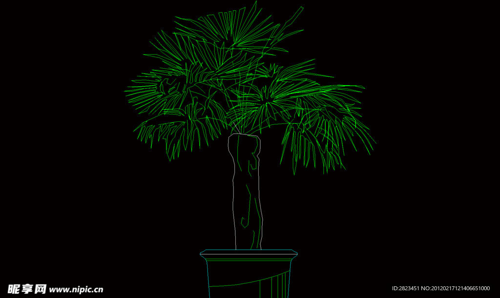 中式仿古装饰 花草盆景