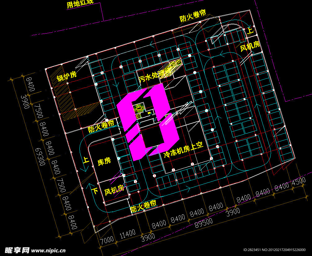 上海华尔登广场 地下室二 三层平面